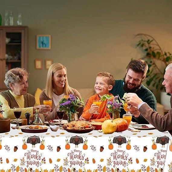 Happy Thanksgiving Tableware: 65 Pcs Turkey Pumpkin Dinnerware - Serves 16