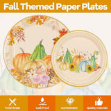 Fall Paper Plates & Napkins Set: 150 Pcs Pumpkin Dinnerware - Serves 50