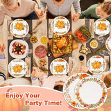 Fall Paper Plates & Napkins Set: 200 Pcs Pumpkin Dinnerware - Serves 50