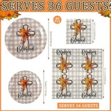 Fall Pumpkin Party Supplies: 68 Pcs Plates, Cups & Napkins for 24 Guests