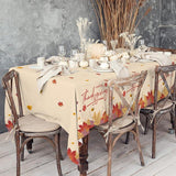 Thanksgiving Plates & Napkins Set: Maple Leaves Dinnerware and Tablecloth - Serves 25