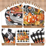 452PCS Fall Thanksgiving Party Set with Buffalo Plaid Plates, Napkins, Cups & Cutlery