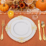 White and Gold Disposable Dinnerware Set: 25 Guest Party Supplies