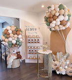 Brown and Green Balloon Garland Kit 114pcs Pastel Sage Blush for Baby Shower Party