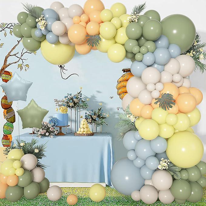 Sage Green & Dusty Blue Balloon Garland Kit: Baby Shower Decor