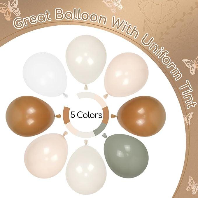Dusty Green Nude Balloon Arch Kit for Neutral Baby Shower Birthday Party Decorations