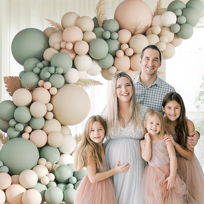 Neutral Balloon Arch Kit 149pcs Sage Green Nude White for Baby Shower Wedding Party