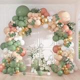 Sage Green Balloon Garland Kit: Peach, White & Gold Party Arch