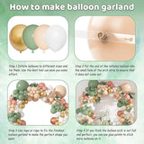 Sage Green Balloon Garland Kit: Peach, White & Gold Party Arch