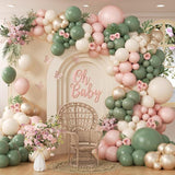Pink & Green Balloon Arch Kit: Baby Shower Birthday Party Decor