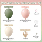 Pink & Green Balloon Arch Kit: Baby Shower Birthday Party Decor