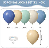 Dusty Blue Green Balloons: 50pcs Baby Shower Party Decor