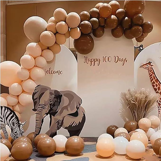 Sage Green Brown Nude Balloons 50pcs 10inch White Gray for Baby Shower Party