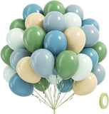 Blue and Green Balloon Set 60 Pcs for Baby Shower Bridal and Birthday Decor