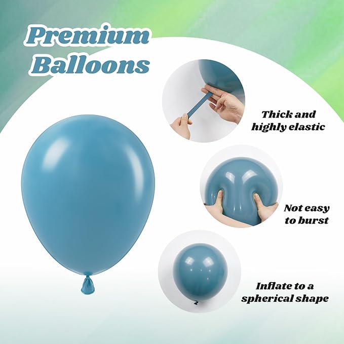 Blue and Green Balloon Set 60 Pcs for Baby Shower Bridal and Birthday Decor