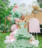 Pastel Balloon Arch Kit: Pink, Green, and White Baby Shower Decor