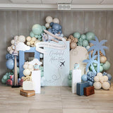 Sage Green Dusty Blue Balloon Set for Boho Baby Shower Wedding and Party Decor