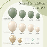 Sage Green Balloon Arch Kit 130 Pcs for Baby Shower Wedding and Birthday Decor