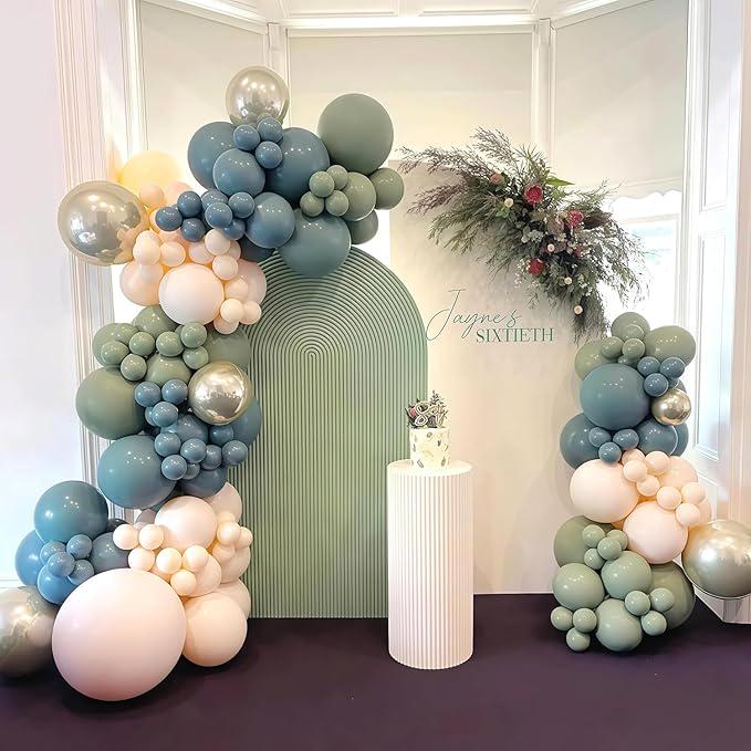 Sage Green Balloon Set: 50-Piece Baby Shower, Wedding Decor