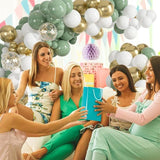 Sage Green & Gold Balloon Arch Kit: 133 Pcs Wedding, Baby Shower Decor