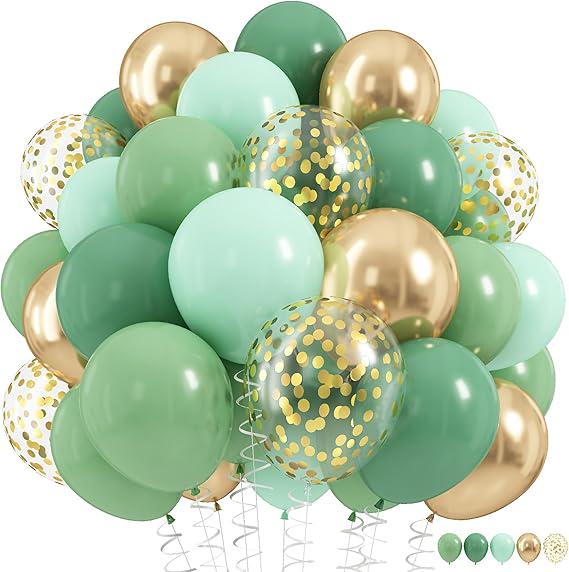 Sage Green Balloon Set 60 Pcs for Baby Shower Birthday and Jungle Party Decor