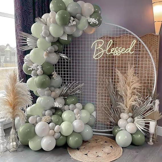 Sage Green Balloon Set: Pastel Party Decor