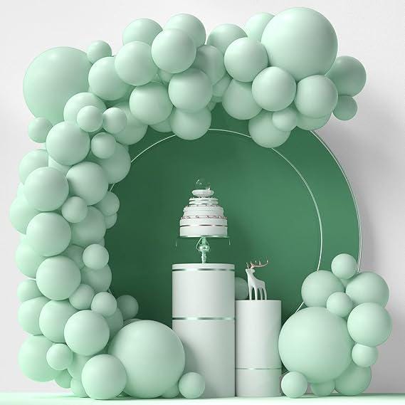 Pastel Mint Green Balloon Arch Kit: 84 Pcs Latex Balloons