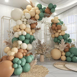 160pcs Green White Brown Balloon Garland Kit for Birthday, Baby Shower, Wedding