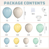 Boho Green Blue Yellow Balloon Garland Arch Kit for Baby Shower Birthday Party