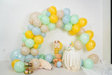 Boho Green Blue Yellow Balloon Garland Arch Kit for Baby Shower Birthday Party