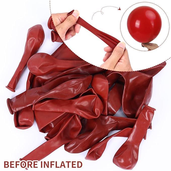 Ruby Red Balloon Arch Kit: Latex Party Decorations (129 Pcs)