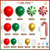 Christmas Balloon Arch Kit: Candy Cane & Gingerbread Garland (126 Pcs)