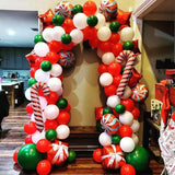 Christmas Balloon Arch Kit: Red, White, Candy Cane & Star Garland
