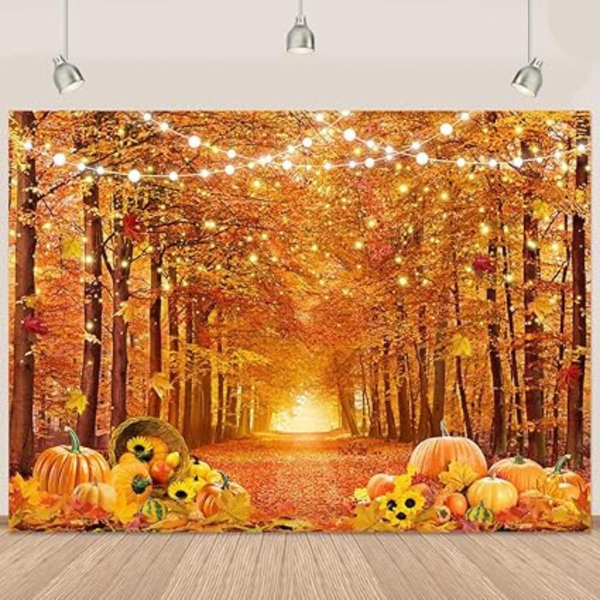 7x5FT Fall Backdrop Autumn Thanksgiving Maple Leaves Photo Background Decor