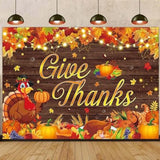 Happy Thanksgiving Backdrop 7x5FT Fall Harvest Maple Leaves Pumpkin Photo Background