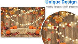7x5FT Fall Pumpkin Backdrop Thanksgiving Harvest Wooden Sunflower Party Decor