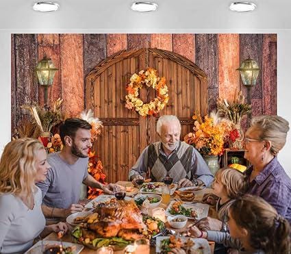 7x5FT Fall Thanksgiving Backdrop Pumpkin Patch Barn Photo Background Party Decor
