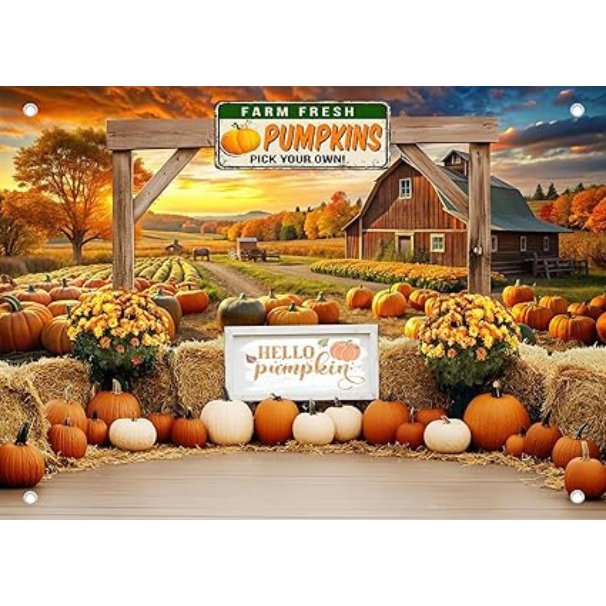 Fall Thanksgiving Backdrop Autumn Farm Harvest Photo Background Party Decoration