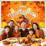 Happy Thanksgiving Banner 72x44 Inch Fall Holiday Backdrop Party Supplies Outdoor Decor