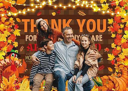 Fall Thanksgiving Backdrop Thank You for All You Do 2.1x1.5M Photo Background Party De