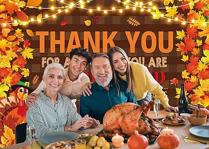 Fall Thanksgiving Backdrop Thank You for All You Do 2.1x1.5M Photo Background Party De