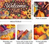 Welcome Fall Backdrop Pumpkin Sunflower 70x43 Inch Thanksgiving Party Decorations