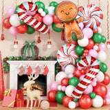 Gingerbread Man Christmas Balloon Garland Kit Red Green Pink Balloons for Holiday Decor