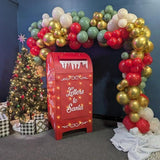 133PCS Christmas Balloon Garland Kit Retro Red Green Gold White Balloons for Holiday Decor