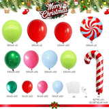114PCS Christmas Balloon Garland Kit Red Pink Green Blue Balloons for Holiday Decor
