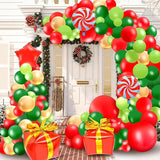 148PCS Christmas Balloon Garland Kit Red Gold Green Balloons for Holiday Party Decor