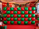 50PCS Christmas Balloon Arch Kit Red Green Square Foil Balloons for Party Decor
