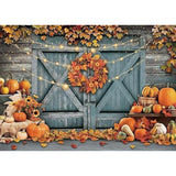 Fall Thanksgiving Backdrop Rustic Barn Pumpkin Harvest Maple Leaves Friendsgiving Party Photo Props
