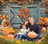 Fall Thanksgiving Backdrop Rustic Barn Pumpkin Harvest Maple Leaves Friendsgiving Party Photo Props