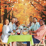 Thanksgiving Photo Backdrop Fall Autumn Forest Harvest Pumpkins Tree Leaves Party Banner 6x4FT